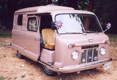 A Triumph Atlas Van, found in Canada. Click on the image to see more pictures.