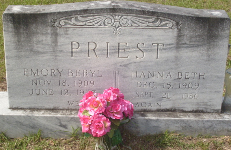 Emory Beryl Priest and Hanna Beth
