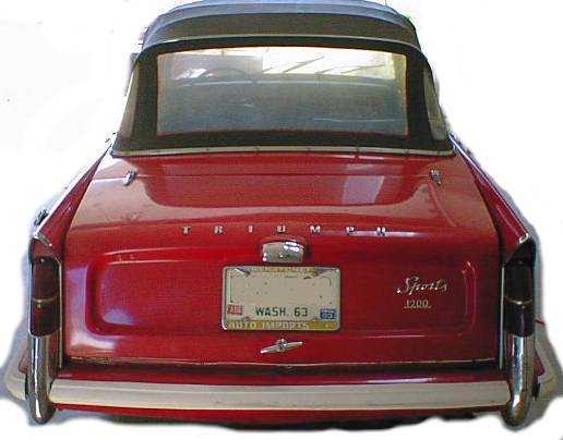 Rear view of a Sports 1200 convertible. Click on the image to see a larger version.