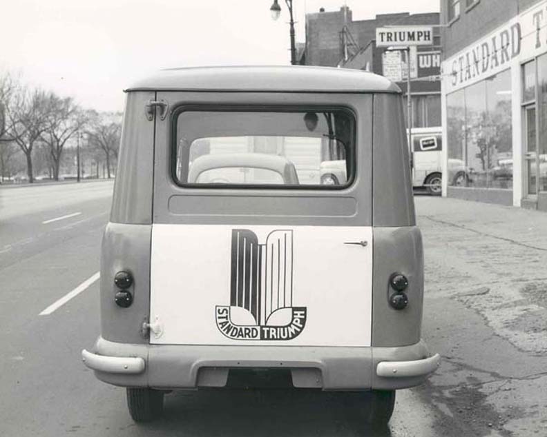 A Triumph Atlas Van in Detroit, circa 1960. Click on the image to see a larger image.