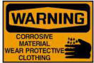 Warning - corrosive material